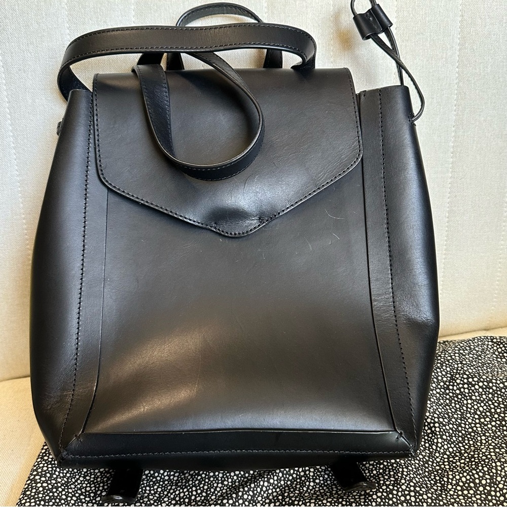 Loeffler Randall Black Leather Backpack
